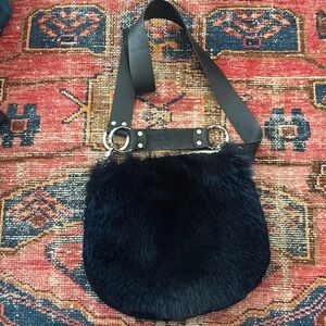 REBELLION NWT Raccoon Fir Purse - Stephanie wheat